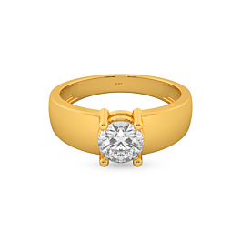 Vibrant Single Stone Gold Ring