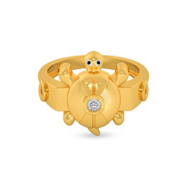 Whimsical Trutle Design Gold Ring