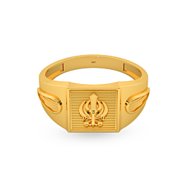 Magnificent Khanda Design Gold Ring