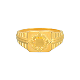 Modern Textured Gold Ring