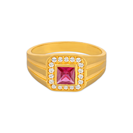 Pristine Pink Stone Gold Ring
