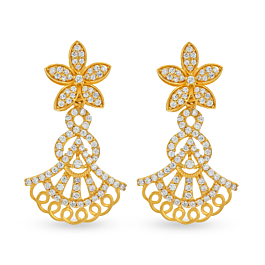 Glinting Pretty Floral Gold Earrings