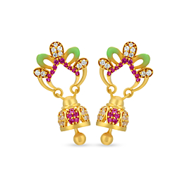 Dazzling fancy Jhumkas Gold Earrings
