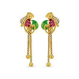 Elegant Floral Motif Gold Earrings