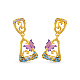 Enticing Petite Butterfly Gold Earrings