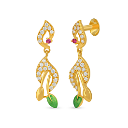 Trendy Leaf Pattern Gold Earrings