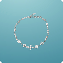 Dainty Floral Silver Bracelet