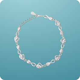 Stylish Infinity Design Silver Bracelet