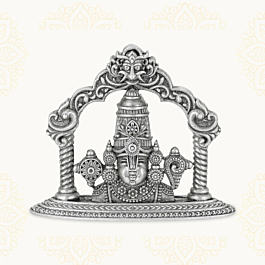 Lord Vishnu With Parabhavali Silver Idol