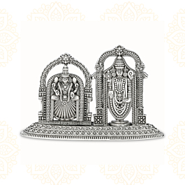 Eternal Lord Permual With Goddess Padmavathi Silver Idol