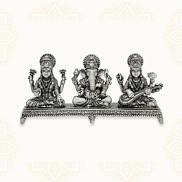Lord Ganesha | Goddess Lakshmi | Goddess Saraswati Silver Idols