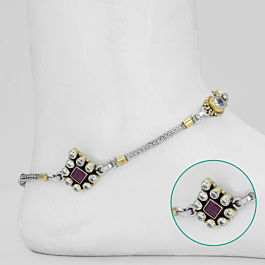 Palatial Rhombic Silver Anklets