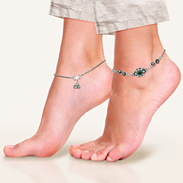 Beguiling Florid Silver Anklets