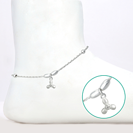 Classy Flora Charms Silver Anklets