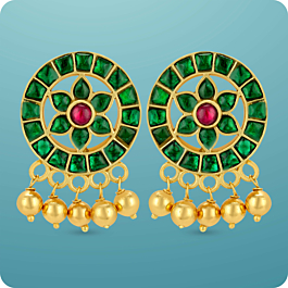 Traditional Floral Gold Drop Silver Earrings