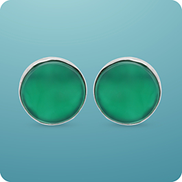 Magnificent Green Onyx Silver Earrings