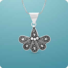 Trinity Flair Mini Butterfly Silver Pendant