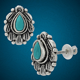 Little Turquoise Silver Stud Earrings
