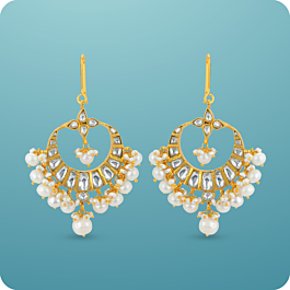 Glittering Pearl Drop Silver Earrings