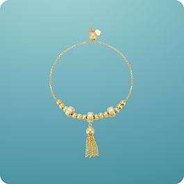 Modern Mix Trendy Beads Gold Polish Silver Bracelet