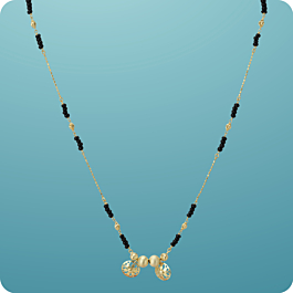 Fabulous Floral Black Beads Silver Mangalsutra Chains