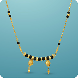 Fancy Black Beads Silver Mangalsutra Chains