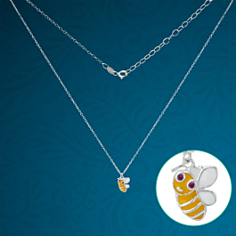 Sparkling Honey Bee Silver Necklace