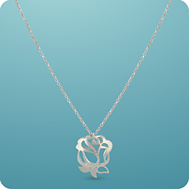 Delicate Rose Pattern Silver Chains
