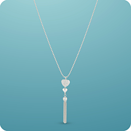  Romantic Twin Heart Silver Necklace