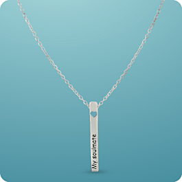 My Soul mate Engraved Silver Necklace