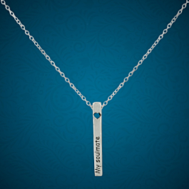 My Soul mate Engraved Silver Necklace