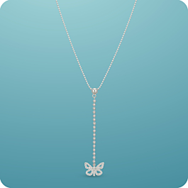 Captivating Butterfly Charms Silver Necklace