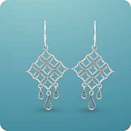 Charming Floral Charms Silver Earrings