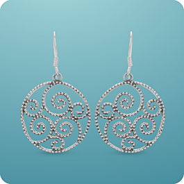 Sophisticated Spiral Pattern Silver Earrings