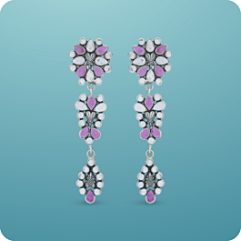Captivating Floral Silver Earrings