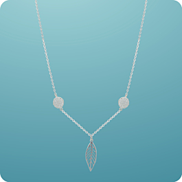 Amazing Leaf Pattern Silver Necklace