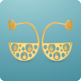 Modish Semi Circular Silver Earrings