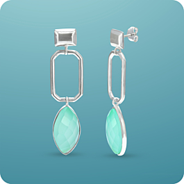 Gorgeous Aquamarine Drop Silver Earrings