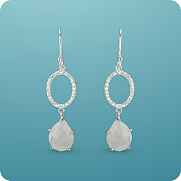 Captivating Moon Stone Silver Earrings