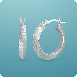 Edgy Textured Silver Earrings