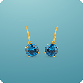 Beauteous Blue Stone Silver Earrings