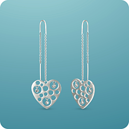 Magnificent Heart Silver Earrings