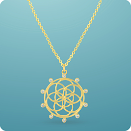 Alluring Flower of Life Charms Silver Necklace