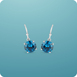 Spectacular Blue Stone Silver Earrings