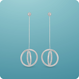 Enthralling Concentric Dangler Silver Earrings