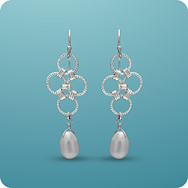 Majestic Dancing Pearl Silver Earrings