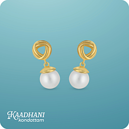 Dainty Knotted Pearl Silver Earrings