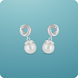 Captivating Knotted Pearl Silver Earrings