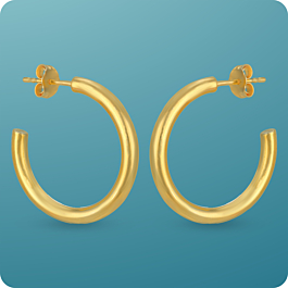 Simplistic Huggie Hoop Silver Earrings