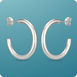 Simple Hoops Silver Earrings